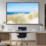 96913-MGV-CV-36X24-Coastal Dunes Wall Art – Serene Beach Grass and Blue Ocean Canvas Print, Relaxing Seaside Nature Decor for Living Room, Bedroom or