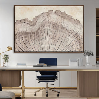 67528-MGV-CV-36X24-Wood Ring Wall Art Canvas Print, Framed Tree Ring Art Picture Print, Rustic Tree Ring Perfect Neutral Boho Decor Artwork