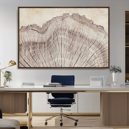67528-MGV-CV-36X24-Wood Ring Wall Art Canvas Print, Framed Tree Ring Art Picture Print, Rustic Tree Ring Perfect Neutral Boho Decor Artwork