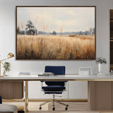 38193-MGV-CV-36X24-Golden Meadow Wall Art – Serene Grassland Landscape Canvas Print, Rustic Nature Decor for Bedroom, Living Room or Farmhouse
