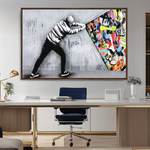 52252-MGV-CV-36X24-Street Art Wall Art – Modern Graffiti Canvas Print, Urban Contemporary Artwork, Colorful Abstract Design for Living Room, Office