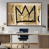 37215-MGV-CV-36X24-Abstract Crown Wall Art – Urban Graffiti Style Canvas Print Modern Street Art Design, Bold Contemporary Decor for Living Room,