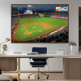 93707-MGV-CV-36X24-Los Angeles Stadium Wall Art Canvas Print, Framed Angel Stadium Field Art Picture Print, Anaheim Stadium Perfect Sports Room Decor