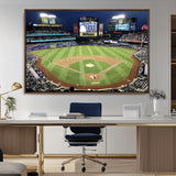 87666-MGV-CV-36X24-City Field Stadium Wall Art Canvas Print, Framed New York Stadium Art Picture Print, Citi Field Stadium Perfect Sport Room Decor