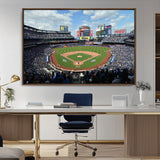 22910-MGV-CV-36X24-City Field Stadium Wall Art Canvas Print, Framed New York Stadium Art Picture Print, City Field Perfect Sport Room Decor Artwork