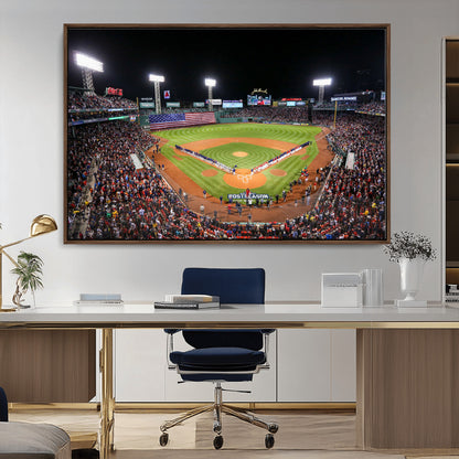47365-MGV-CV-36X24-Fenway Park Stadium Wall Art Canvas Print, Framed Boston Baseball Stadium Art Picture Print, MLB Stadium Field Perfect Sport Room