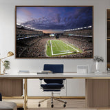 52712-MGV-CV-36X24-Gillette Stadium Field Wall Art Canvas Print, Framed Massachusetts Stadium Art Picture Print, Gillette Stadium Perfect Sport Room