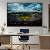 37127-MGV-CV-36X24-Kauffman Stadium Wall Art Canvas Print, Framed Kansas City Royals Field Art Picture Print, Baseball Stadium Perfect Sport Room