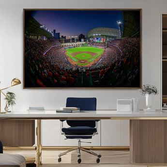 44322-MGV-CV-36X24-Minute Maid Park Wall Art Canvas Print, Framed Houston Astros Stadium Art Picture Print, Houston Astros Field Perfect Sports Room
