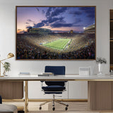 50825-MGV-CV-36X24-Notre Dame Stadium Wall Art Canvas Print, Framed Indiana Stadium Art Picture Print, Football Stadium Perfect Sports Room Decor