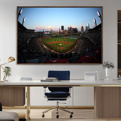 67670-MGV-CV-36X24-PNC Park Stadium Wall Art Canvas Print, Framed Pittsburgh Pirates Stadium Art Picture Print, PNC Park Field Perfect Sport Room