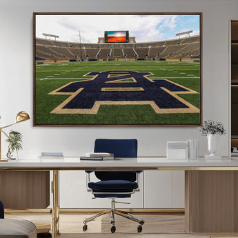52835-MGV-CV-36X24-Notre Dame Stadium Wall Art Canvas Print, Framed Indiana Stadium Art Picture Print, Notre Dame Field Perfect Sport Room Decor