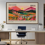 18304-MGV-CV-36X24-Sunset Mountain Landscape Wall Art – Panoramic Abstract Nature Canvas Print, Vibrant Wall Decor for Living Room, Bedroom, Office,