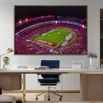 11343-MGV-CV-36X24-Bryant-Denny Stadium Wall Art – Panoramic Alabama Crimson Tide Football Field Canvas Print, Game Day Decor for Office, Man Cave or