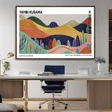 66936-MGV-CV-36X24-Kusama Wall Art – Vibrant Abstract Hills Canvas Print, Japanese Modern Landscape Poster for Living Room, Office, Studio or