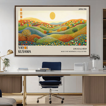 33864-MGV-CV-36X24-Pointillism Yayoi Wall Art Canvas Print, Framed Yayoi Kusama Art Picture Print, Yayoi Kusama Dot Perfect Abstract Nature Decor