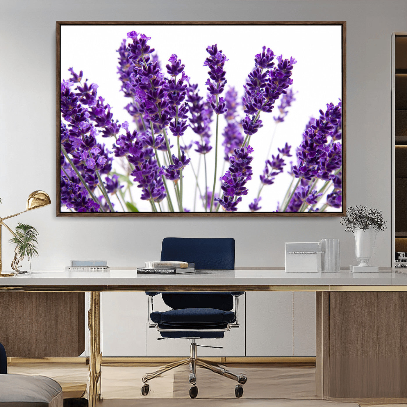 76859-MGV-CV-36X24-Lavender Flower Wall Art – Botanical Canvas Print Featuring Purple Floral Bouquet, Nature Inspired Artwork for Living Room,