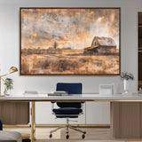 FARM2-MGV-CV-36X24-Rustic Farmhouse Wall Art Canvas Print, Framed Old Barn Art Picture Print, Southwestern Farmhouse Perfect Rustic Decor Artwork