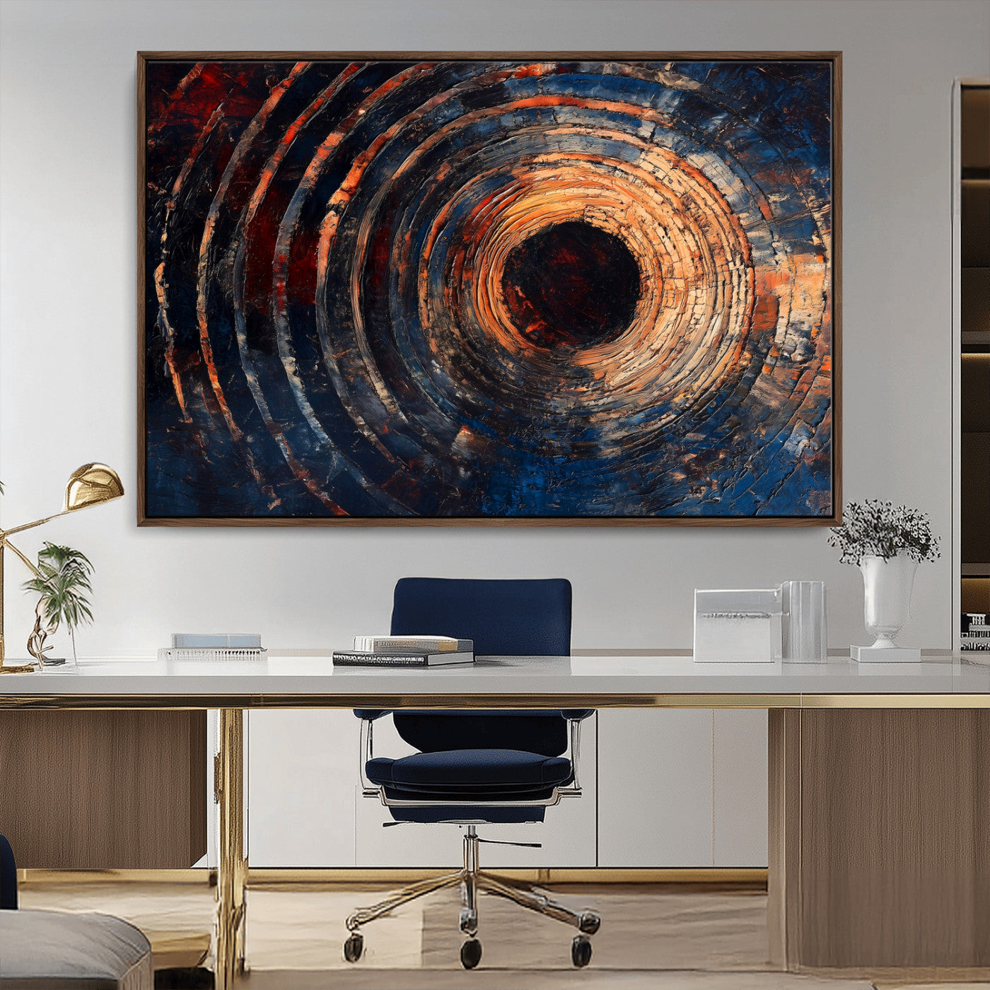 10017879-MGV-CV-36X24-Wood Tree Ring Wall Art Canvas Print, Framed Natural Wood Art Picture Print, Rustic Tree Slice Perfect Rustic Decor Artwork