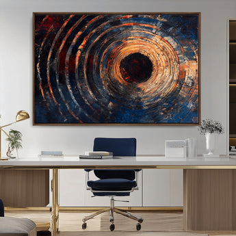 10017879-MGV-CV-36X24-Wood Tree Ring Wall Art Canvas Print, Framed Natural Wood Art Picture Print, Rustic Tree Slice Perfect Rustic Decor Artwork