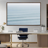 47814787-MGV-CV-36X24-Ocean Waves Wall Art Canvas Print, Framed Solo Surfer Art Picture Print, Wave Lines Perfect Minimalist Ocean Decor Artwork