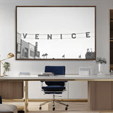 68254589-MGV-CV-36X24-Venice Sign Wall Art Canvas Print, Framed Venice Letters Art Picture Print, Los Angeles Perfect Minimalist Urban Decor Artwork