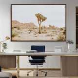 67109959-MGV-CV-36X24-Joshua Tree Wall Art Canvas Print, Framed Neutral Desert Art Picture Print, Earthy Landscape Perfect Neutral Boho Decor Artwork