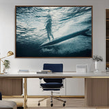 71192524-MGV-CV-36X24-Submerged Surf Wall Art Canvas Print, Framed Underwater Perspective Art Picture Print, Ocean Surf Perfect Coastal Adventure Decor