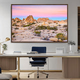 96167137-MGV-CV-36X24-Vibrant Sunset Sky Wall Art Canvas Print, Framed Joshua Tree Art Picture Print, Rugged Terrain Perfect Southwestern Boho Decor