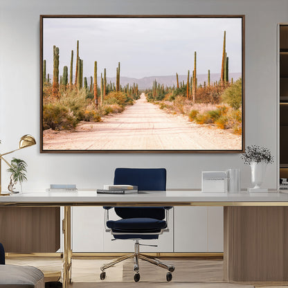 30742780-MGV-CV-36X24-Desert Cactus Wall Art Canvas Print, Framed Southwestern Art Picture Print, Bohemian Western Perfect Southwestern Boho Decor