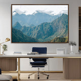 79393816-MGV-CV-36X24-Misty Mountain Wall Art Canvas Print, Framed Cloudy Andean Art Picture Print, Rugged Mountain Perfect Rustic Nature Decor Artwork