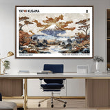 80111817-MGV-FC-36X24_Walnut-Japanese Landscape Wall Art – Mount Fuji Autumn Canvas Print, Asian Inspired Nature Decor for Living Room, Bedroom, Office or