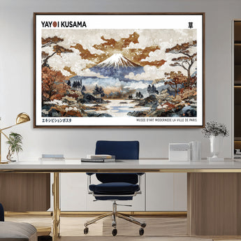 80111817-MGV-FC-36X24_Walnut-Japanese Landscape Wall Art – Mount Fuji Autumn Canvas Print, Asian Inspired Nature Decor for Living Room, Bedroom, Office or