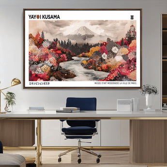 32352074-MGV-CV-36X24-Japanese Landscape Wall Art – Mount Fuji River Canvas Print, Modern Asian Inspired Nature Decor for Living Room, Bedroom, Office