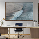 23077324-MGV-CV-36X24-Ocean Waves Wall Art Canvas Print, Framed Coastal Serenity Art Picture Print, Surf Aesthetic Perfect Modern Coastal Decor Artwork