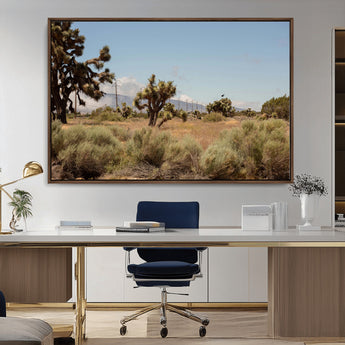 16114018-MGV-CV-36X24-Joshua Tree Wall Art Canvas Print, Framed Desert Landscape Art Picture Print, Mountain Horizon Perfect Southwestern Boho Decor