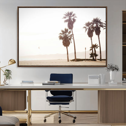 48255923-MGV-CV-36X24-Coastal Light Wall Art Canvas Print, Framed Relaxing Shoreline Art Picture Print, Minimalist Ocean Perfect Tropical Serenity Decor