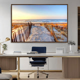 73351887-MGV-CV-36X24-Ocean Sunset Wall Art Wall Art Canvas Print, Framed Nautical Photography Art Picture Print, Summer Beach House Decor Perfect