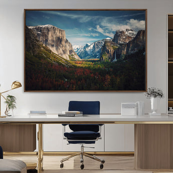 15244033-MGV-CV-36X24-Yosemite National Wall Art Canvas Print, Framed Mountain Landscape Art Picture Print, El Capitan Perfect Rustic Farmhouse Decor