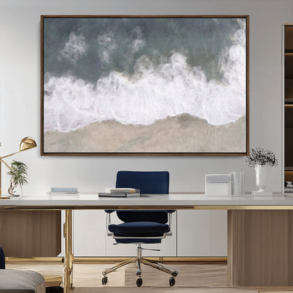 10072982-MGV-CV-36X24-Abstract Ocean Wave Wall Art – Coastal Beach Canvas Print, Minimalist Seascape Painting, Modern Ocean Inspired Artwork for Living