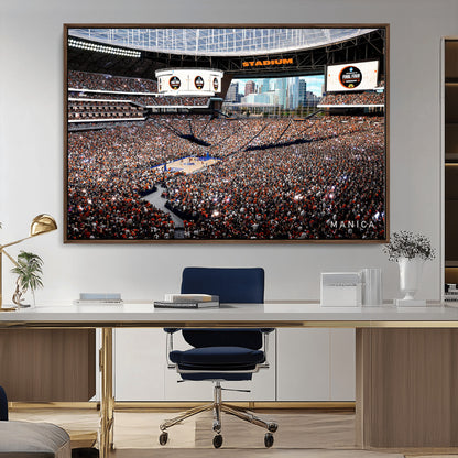 38616413-MGV-CV-36X24-Chicago Dome Stadium Wall Art – Futuristic Basketball Final Four Arena Canvas Print, Modern Sports Fan Decor for Man Cave or