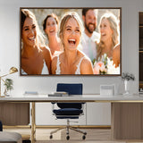 CSTM912-MGV-CV-36X24-Framed Wedding Canvas Print - Custom Wall Art Keepsake for Couples, Elegant Home Decoration Gift, Create Your Own Photo Canvas