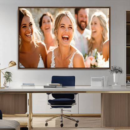 CSTM912-MGV-CV-36X24-Framed Wedding Canvas Print - Custom Wall Art Keepsake for Couples, Elegant Home Decoration Gift, Create Your Own Photo Canvas