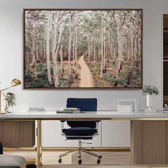 24760563-MGV-CV-36X24-Forest Wall Art – Tranquil Woodland Path Canvas Print, Scenic Nature Photography Decor for Bedroom, Living Room, Office, Cabin or