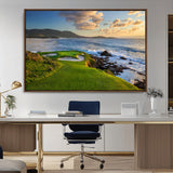 67486665-MGV-CV-36X24-Golf Course Wall Art – Pebble Beach Oceanfront Canvas Print, Coastal Fairway Photography Sports Decor for Living Room, Office, Man