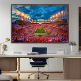 94266219-MGV-CV-36X24-Neyland Stadium Wall Art – Tennessee Volunteers Checkerboard Game Day Canvas Print, College Football Fireworks Decor for Man Cave