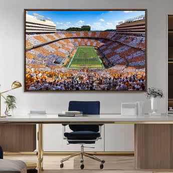 77097951-MGV-CV-36X24-Neyland Stadium Wall Art – Panoramic Tennessee Volunteers Football Field Canvas Print, Game Day Decor for Office, Man Cave, Living