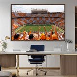 76011417-MGV-CV-36X24-Neyland Stadium Wall Art – Panoramic Tennessee Volunteers Checkerboard Crowd Canvas Print, Day Game Football Celebration Sports