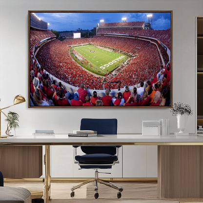 10244378-MGV-CV-36X24-Sanford Stadium Wall Art – Panoramic Georgia Bulldogs Day Game Football Canvas Print, Game Day Crowd Sports Decor for Office, Man