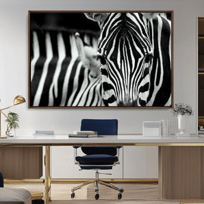 43631-MGV-CV-36X24-Black and White Zebra Wall Art – Modern Animal Print Canvas Artwork for Living Room, Bedroom, or Office Decor